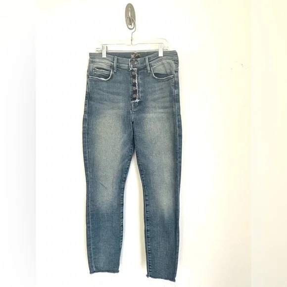 MOTHER Denim The Fly Cut Stunner Ankle Fray Jeans Night Sz 27 – Brand New - Picture 6 of 15